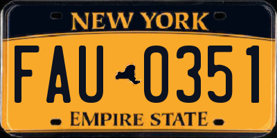NY license plate FAU0351