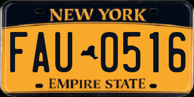 NY license plate FAU0516