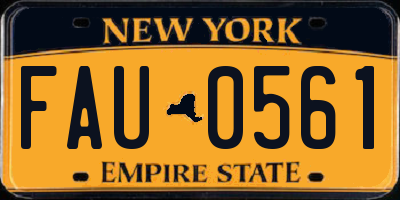 NY license plate FAU0561