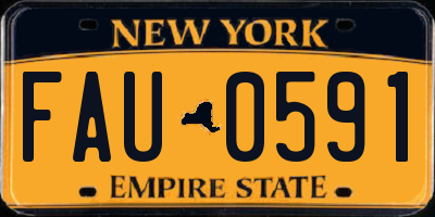 NY license plate FAU0591