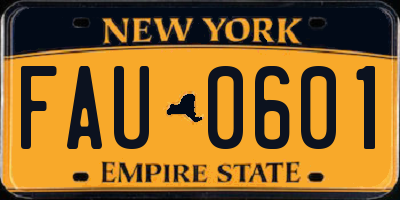 NY license plate FAU0601