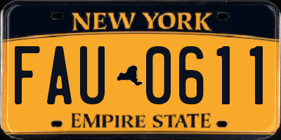 NY license plate FAU0611
