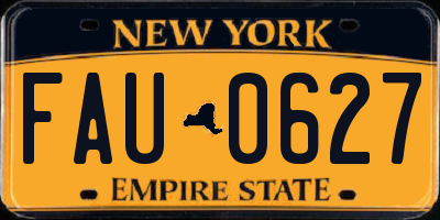 NY license plate FAU0627