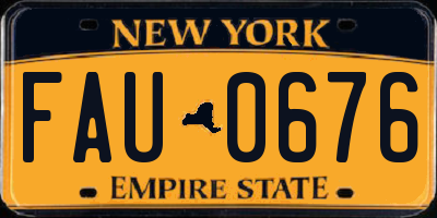 NY license plate FAU0676