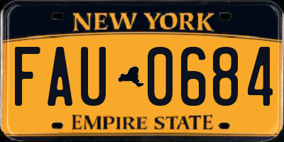 NY license plate FAU0684