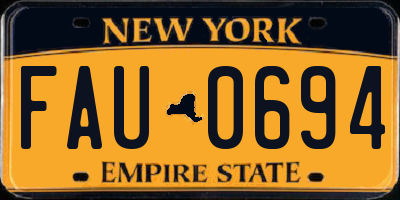 NY license plate FAU0694