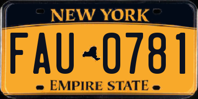 NY license plate FAU0781
