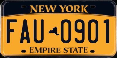 NY license plate FAU0901