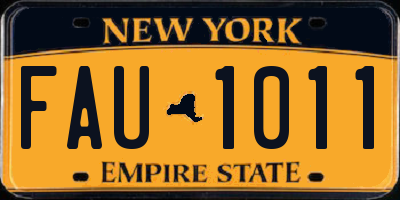 NY license plate FAU1011