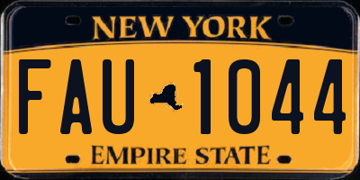 NY license plate FAU1044