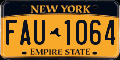 NY license plate FAU1064