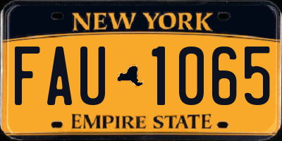 NY license plate FAU1065