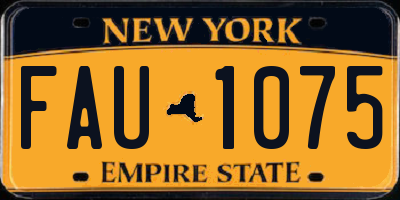NY license plate FAU1075