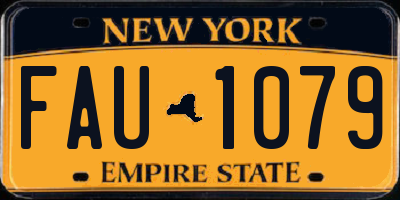 NY license plate FAU1079