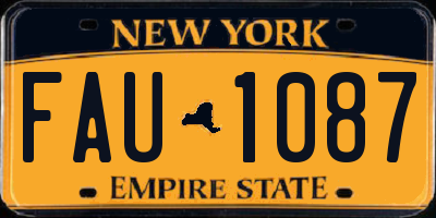 NY license plate FAU1087