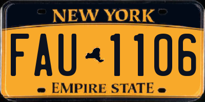 NY license plate FAU1106