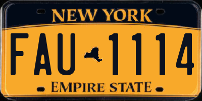 NY license plate FAU1114