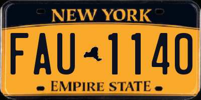 NY license plate FAU1140
