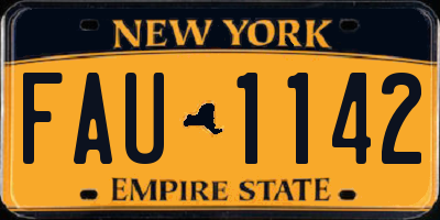 NY license plate FAU1142