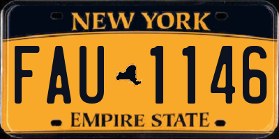NY license plate FAU1146