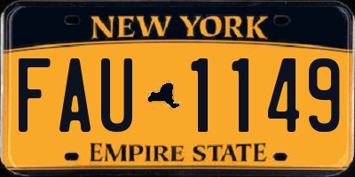 NY license plate FAU1149