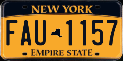 NY license plate FAU1157