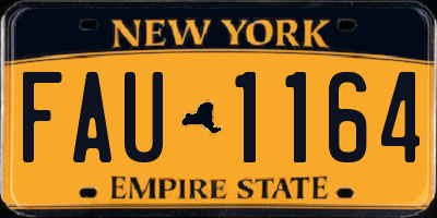 NY license plate FAU1164