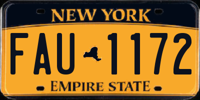 NY license plate FAU1172