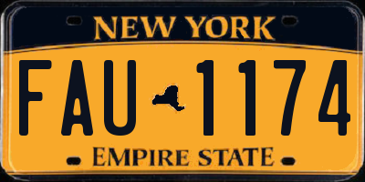 NY license plate FAU1174