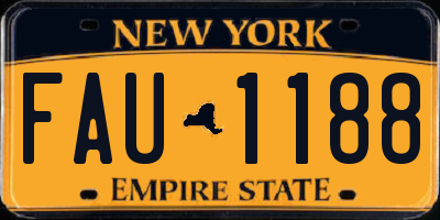 NY license plate FAU1188