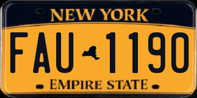 NY license plate FAU1190