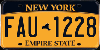 NY license plate FAU1228
