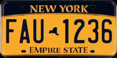 NY license plate FAU1236