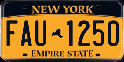 NY license plate FAU1250