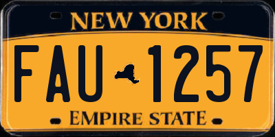 NY license plate FAU1257