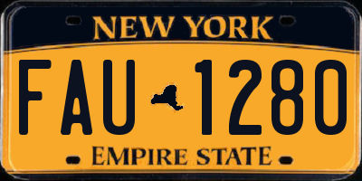 NY license plate FAU1280