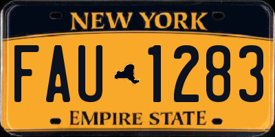 NY license plate FAU1283