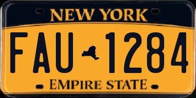 NY license plate FAU1284