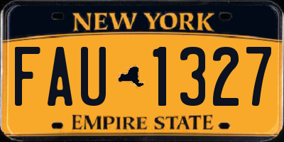 NY license plate FAU1327