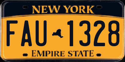 NY license plate FAU1328