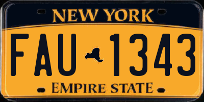 NY license plate FAU1343