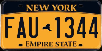 NY license plate FAU1344