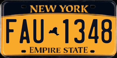 NY license plate FAU1348