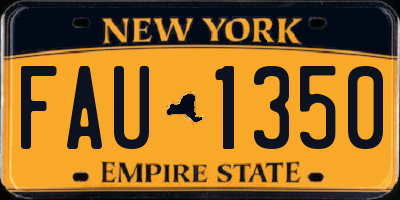 NY license plate FAU1350