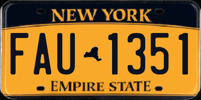 NY license plate FAU1351