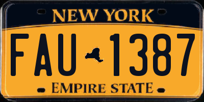 NY license plate FAU1387