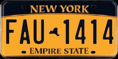 NY license plate FAU1414