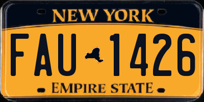 NY license plate FAU1426