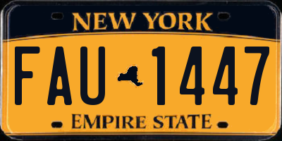 NY license plate FAU1447