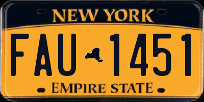 NY license plate FAU1451